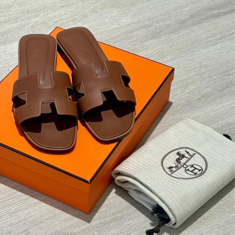 Hermès Oran 經典H拖 40號🔥9成新-4