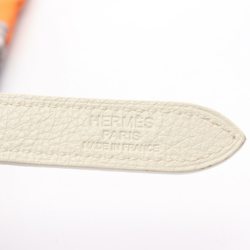 愛馬仕 Silky City PM VIF ARGENT 單背包，絲皮材質，橘色多色，二手-3