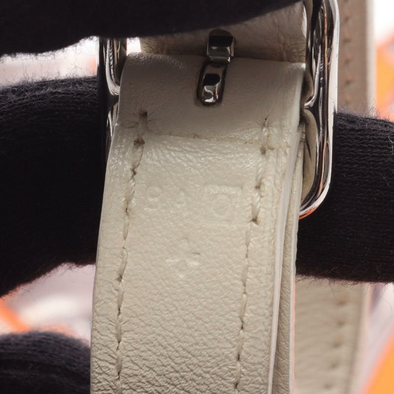 愛馬仕 Silky City PM VIF ARGENT 單背包，絲皮材質，橘色多色，二手-4