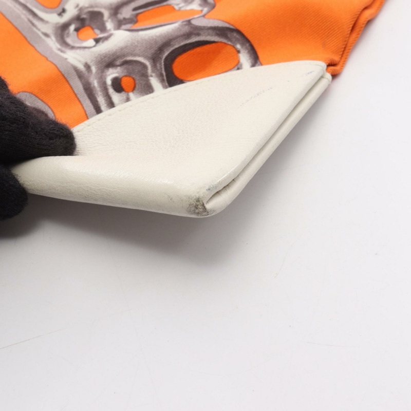 愛馬仕 Silky City PM VIF ARGENT 單背包，絲皮材質，橘色多色，二手-6