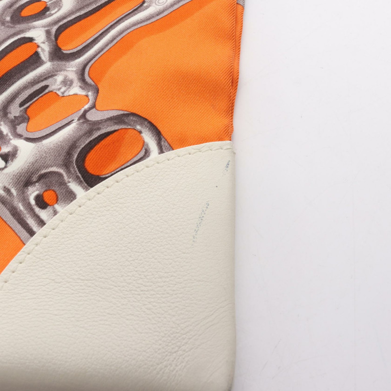 愛馬仕 Silky City PM VIF ARGENT 單背包，絲皮材質，橘色多色，二手-7