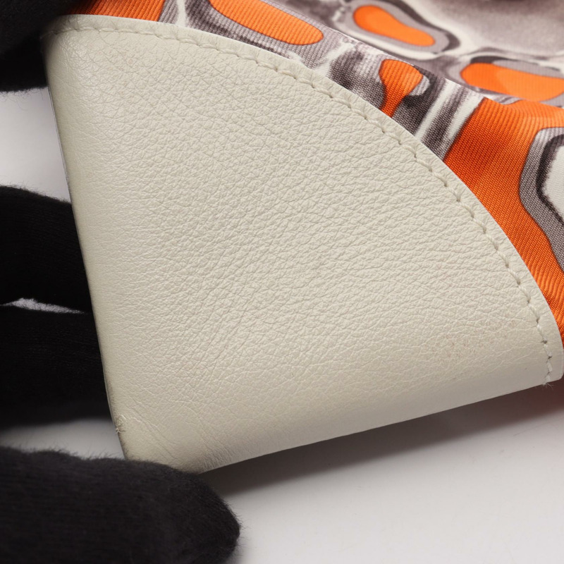 愛馬仕 Silky City PM VIF ARGENT 單背包，絲皮材質，橘色多色，二手-9