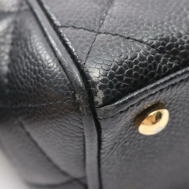 香奈兒 (CHANEL) Matelasse 手袋，粒面小牛皮，黑色，金色五金，二手，女士 Coco CC 款-10