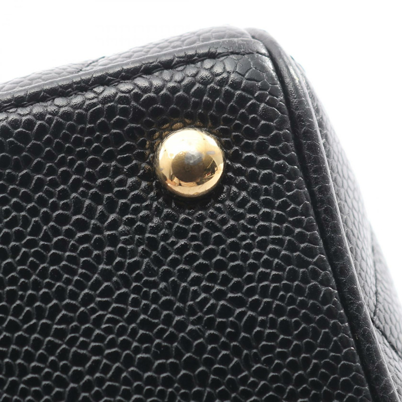 香奈兒 (CHANEL) Matelasse 手袋，粒面小牛皮，黑色，金色五金，二手，女士 Coco CC 款-11