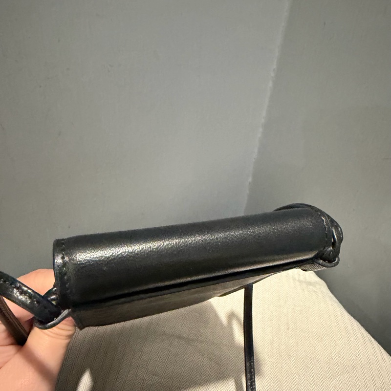 CELINE 老花 翻蓋 手機包 斜背包 黑-3