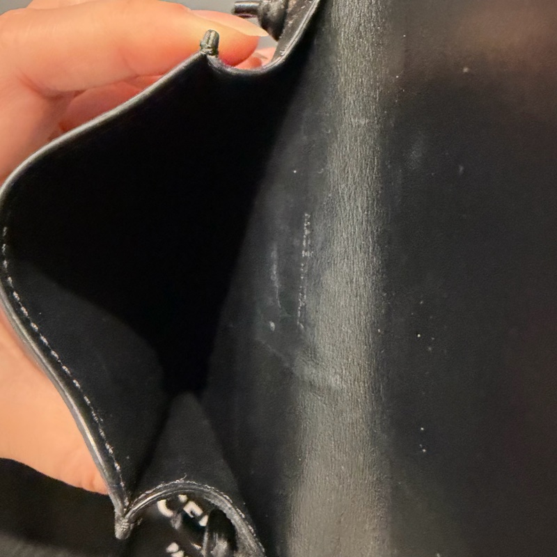 CELINE 老花 翻蓋 手機包 斜背包 黑-13