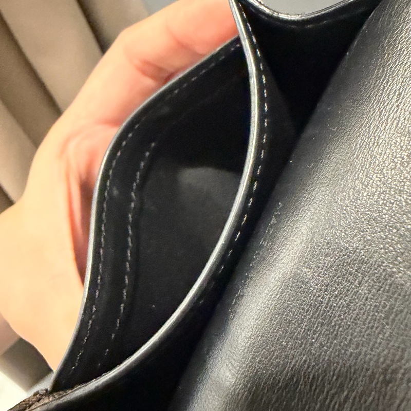 CELINE 老花 翻蓋 手機包 斜背包 黑-15