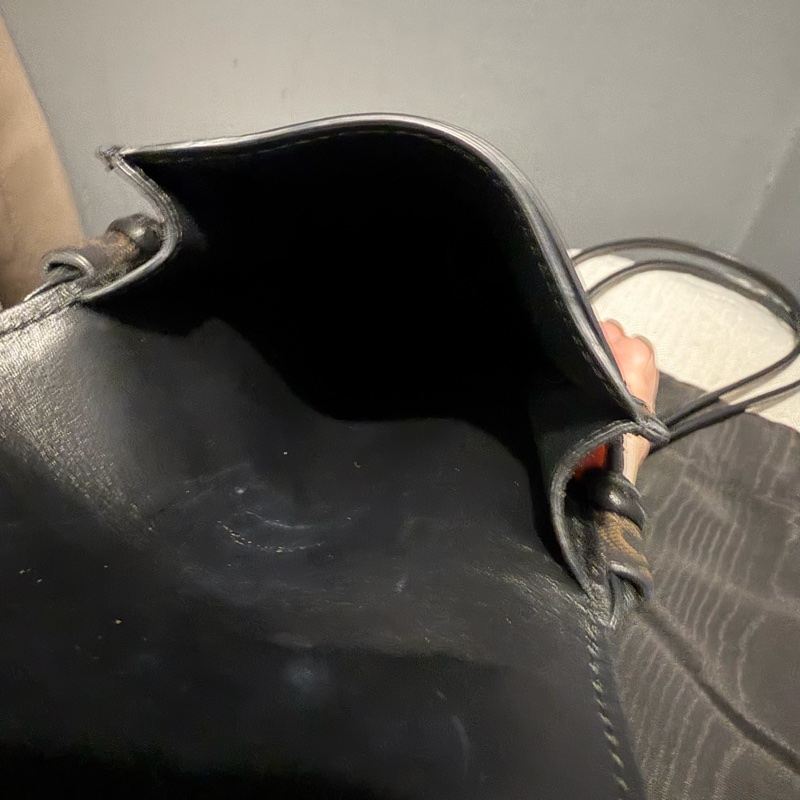 CELINE 老花 翻蓋 手機包 斜背包 黑-16