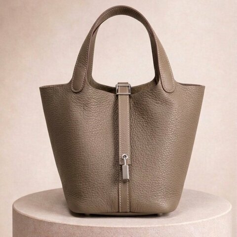 愛馬仕 Hermes Picotin Lock 18 大象灰 Etoupe Clemence 皮 菜籃子 菜籃包 水桶包 手挽袋 手提包 鈀金扣 PHW