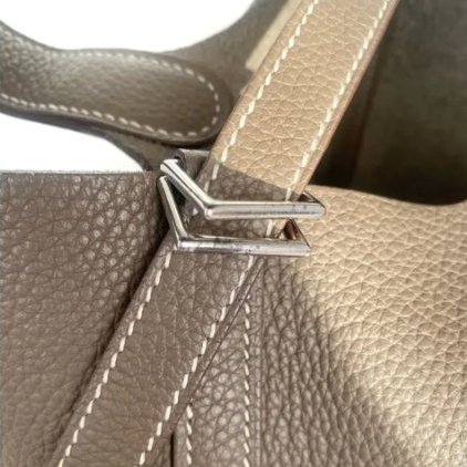 愛馬仕 Hermes Picotin Lock 18 大象灰 Etoupe Clemence 皮 菜籃子 菜籃包 水桶包 手挽袋 手提包 鈀金扣 PHW-9