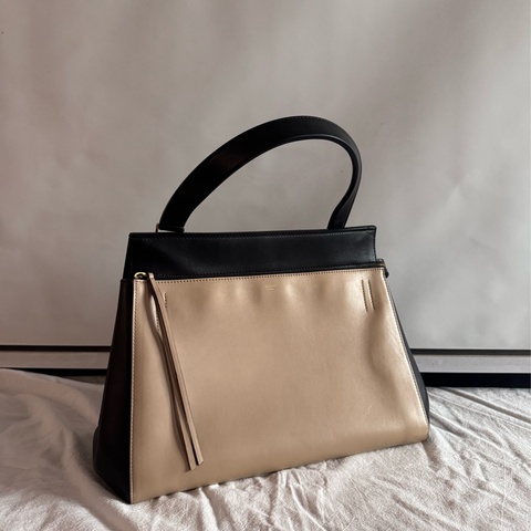 Old Celine Edge Bag Medium 黑奶茶配色