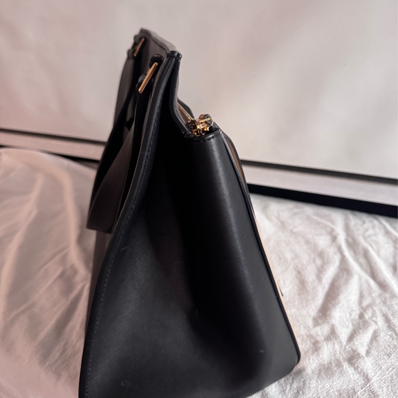 Old Celine Edge Bag Medium 黑奶茶配色-9