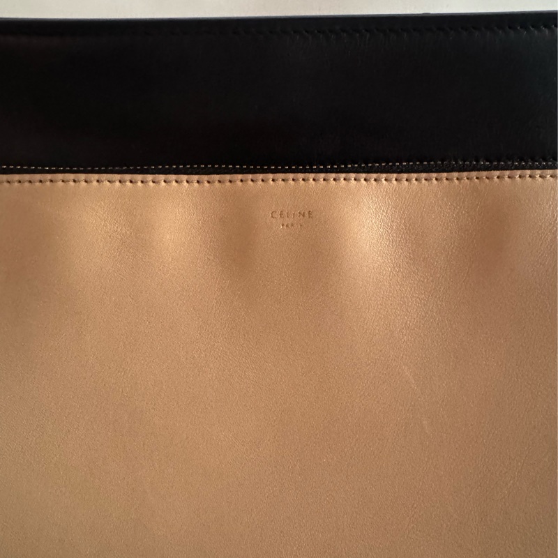 Old Celine Edge Bag Medium 黑奶茶配色-12