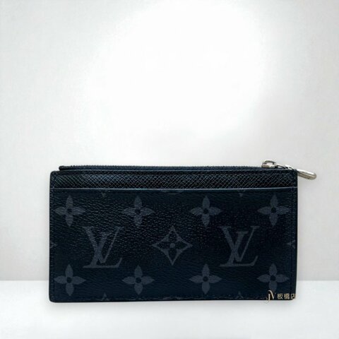 JS1291-LV 黑灰原花一字拉鍊卡片零錢包 M30271