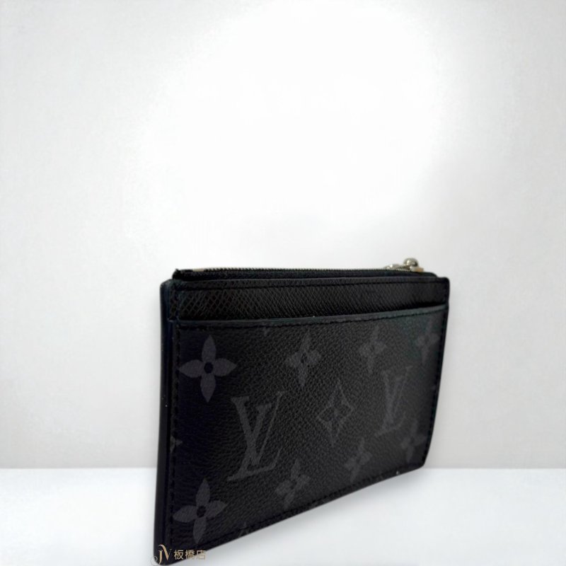 JS1291-LV 黑灰原花一字拉鍊卡片零錢包 M30271-2