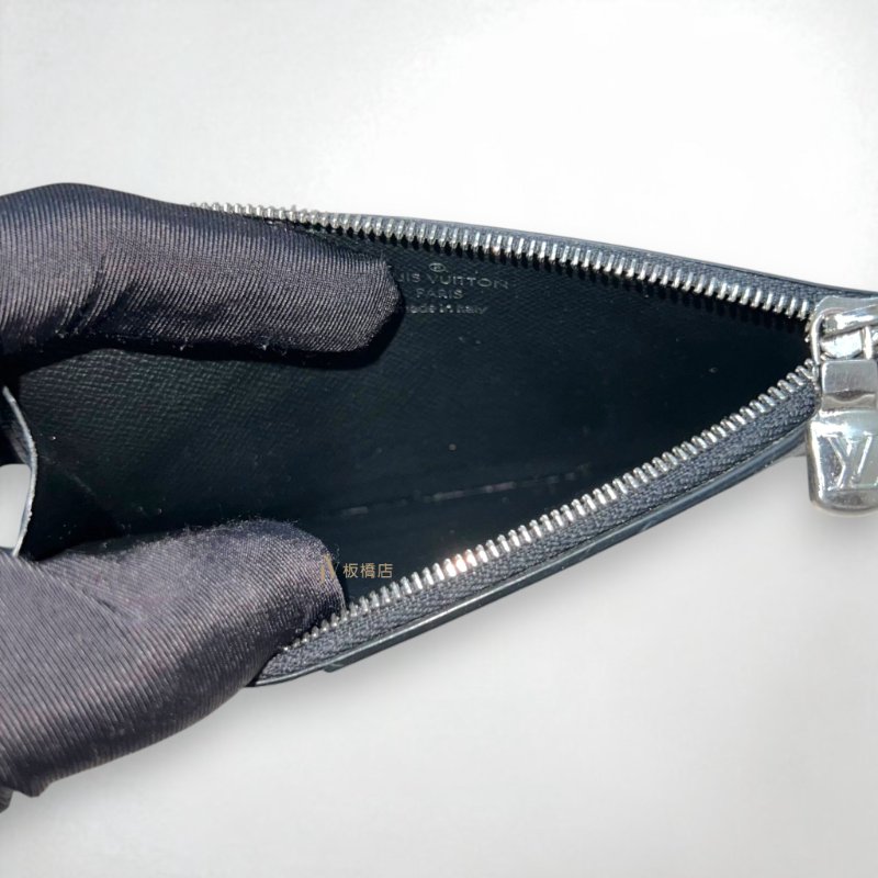 JS1291-LV 黑灰原花一字拉鍊卡片零錢包 M30271-5