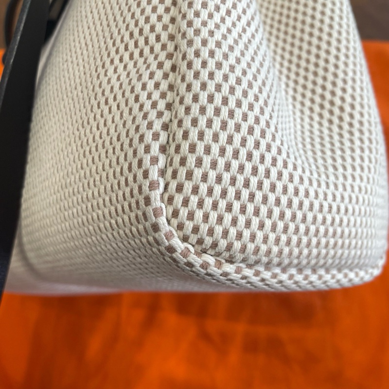 Hermes愛馬仕herbag帆布熊貓黑白拼色手提單肩包原始好成色-5