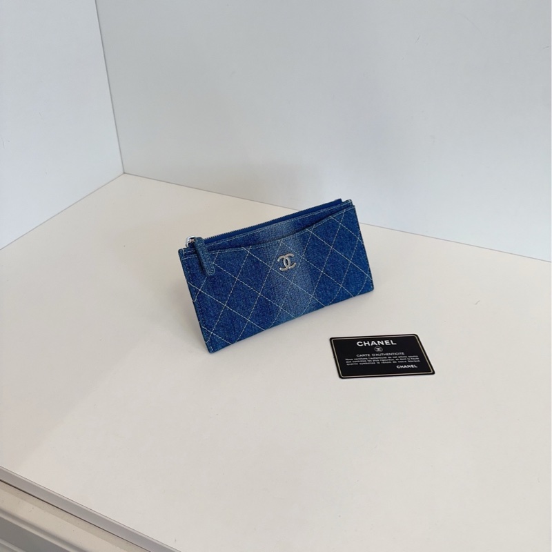 【99新🆕】Chanel 漸變牛仔銀扣👖長款拉鍊錢包 卡包 手拿包-2
