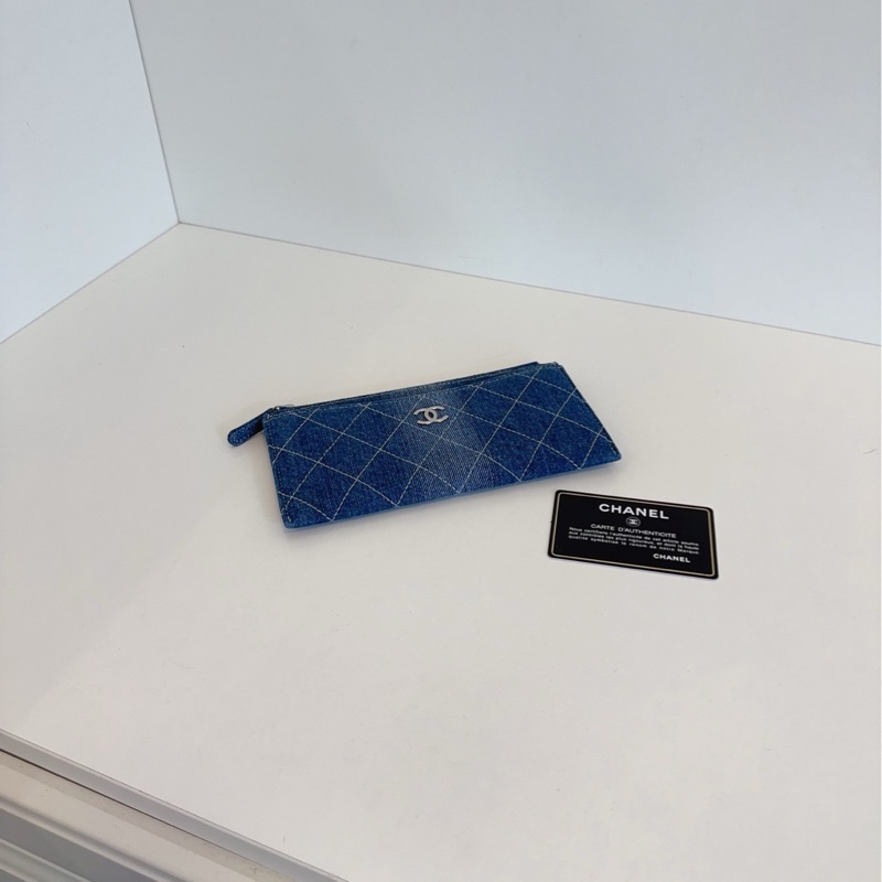 【99新🆕】Chanel 漸變牛仔銀扣👖長款拉鍊錢包 卡包 手拿包-4