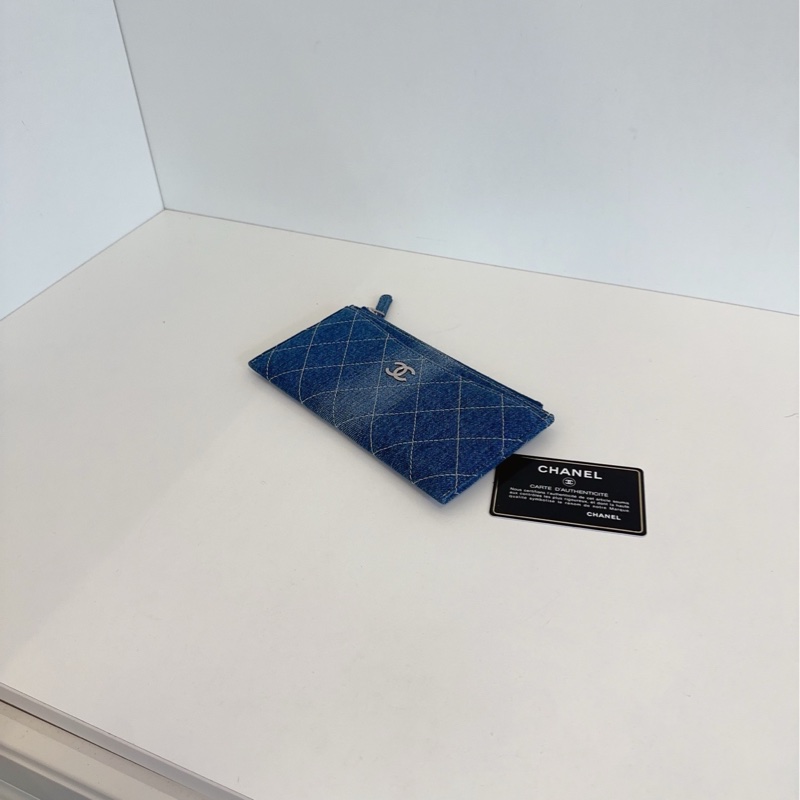 【99新🆕】Chanel 漸變牛仔銀扣👖長款拉鍊錢包 卡包 手拿包-5
