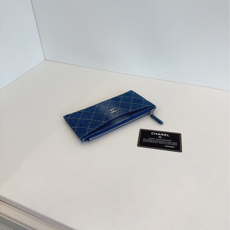 【99新🆕】Chanel 漸變牛仔銀扣👖長款拉鍊錢包 卡包 手拿包-6