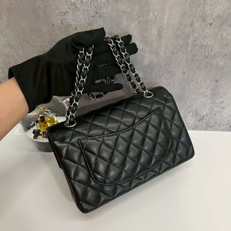 Chanel CF23 黑銀荔枝牛-1