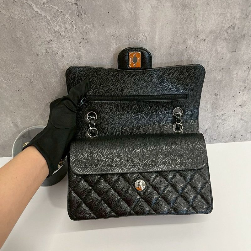 Chanel CF23 黑銀荔枝牛-7