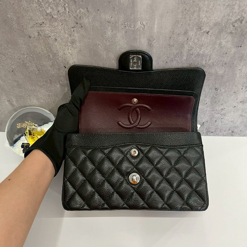 Chanel CF23 黑銀荔枝牛-8