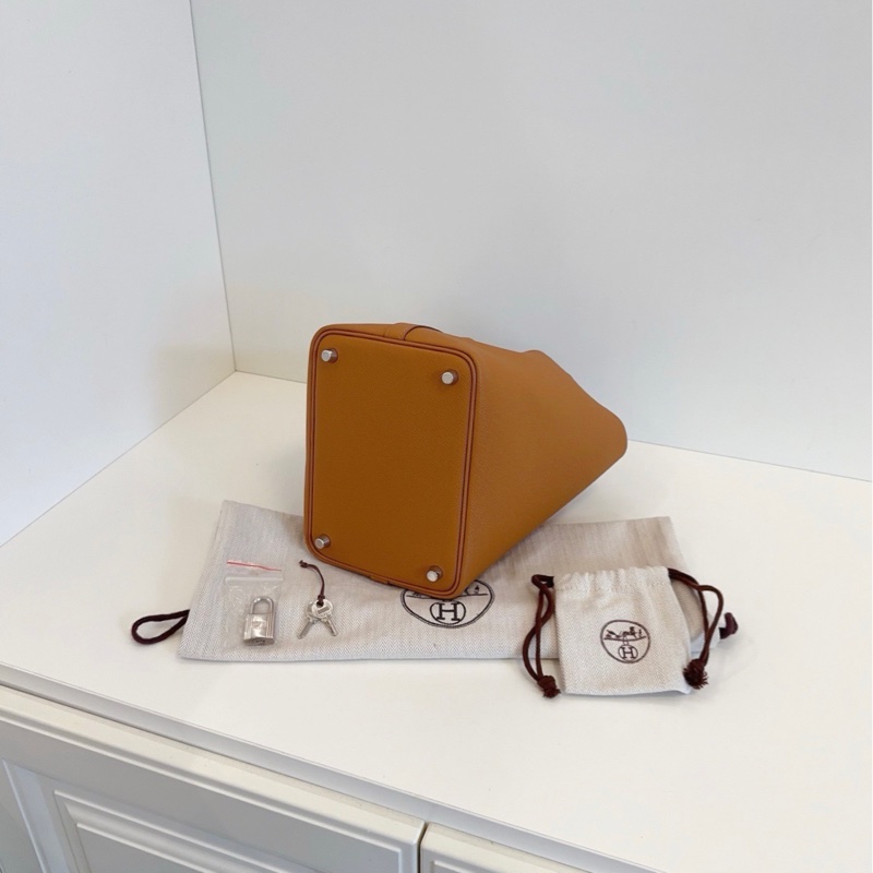【99新🆕】Hermes Picotin菜籃子18 限量編織手柄款金棕色銀扣 手提包-5