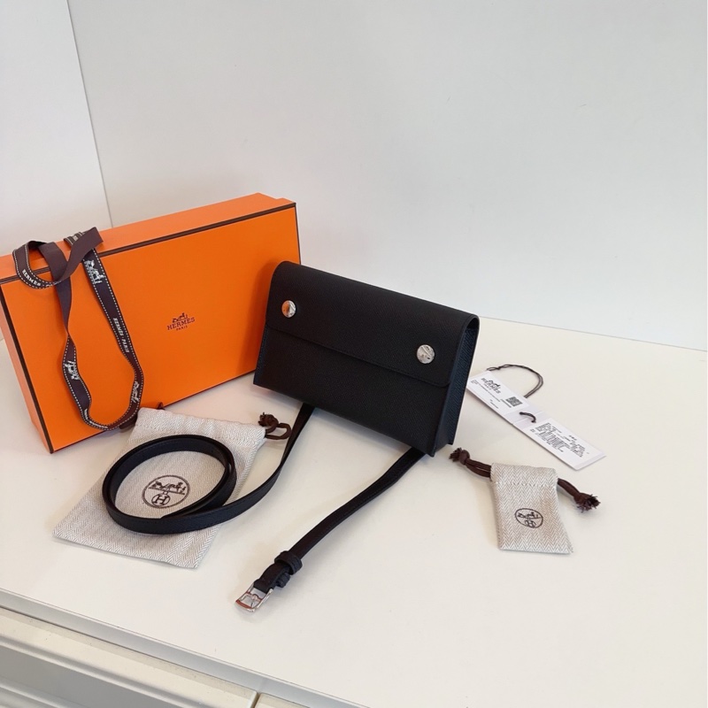 【未使用全套🧡🆕】Hermes黑銀snap wallet小方塊盒子包 斜挎包-2