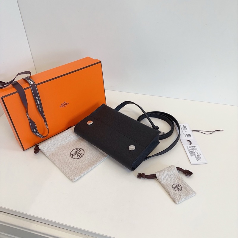 【未使用全套🧡🆕】Hermes黑銀snap wallet小方塊盒子包 斜挎包-4