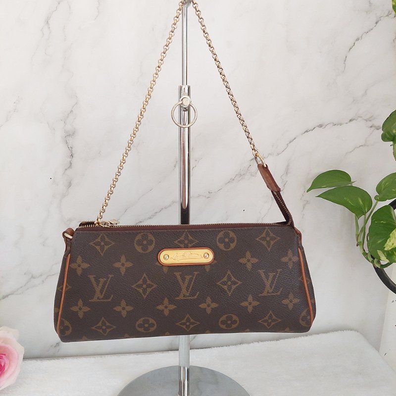 LV  M95567 EVA 原花金牌金鍊手提包/肩背包/斜背包/晚宴包/腋下包 /麻將包-0