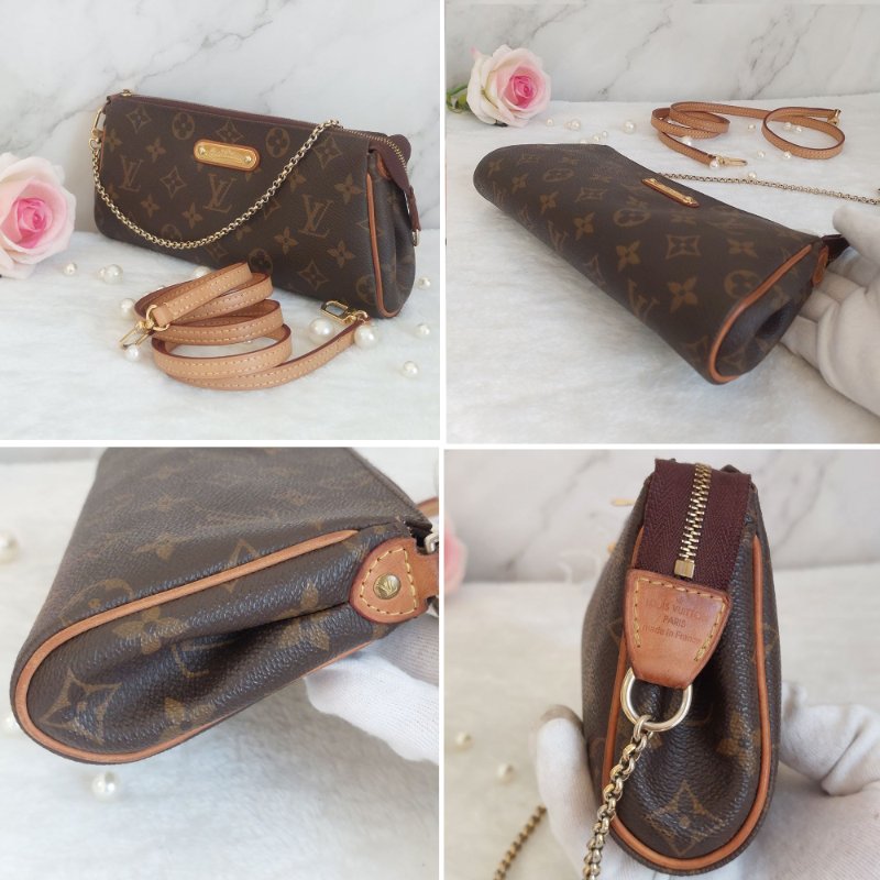 LV  M95567 EVA 原花金牌金鍊手提包/肩背包/斜背包/晚宴包/腋下包 /麻將包-61