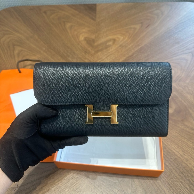 HERMES/愛馬仕康康Togo黑金EP皮W刻24年大全套國行票，閒置新部分原膜在-1