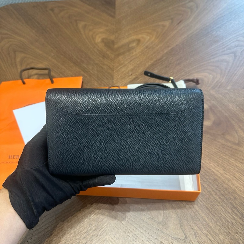 HERMES/愛馬仕康康Togo黑金EP皮W刻24年大全套國行票，閒置新部分原膜在-2