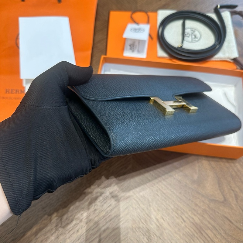 HERMES/愛馬仕康康Togo黑金EP皮W刻24年大全套國行票，閒置新部分原膜在-3