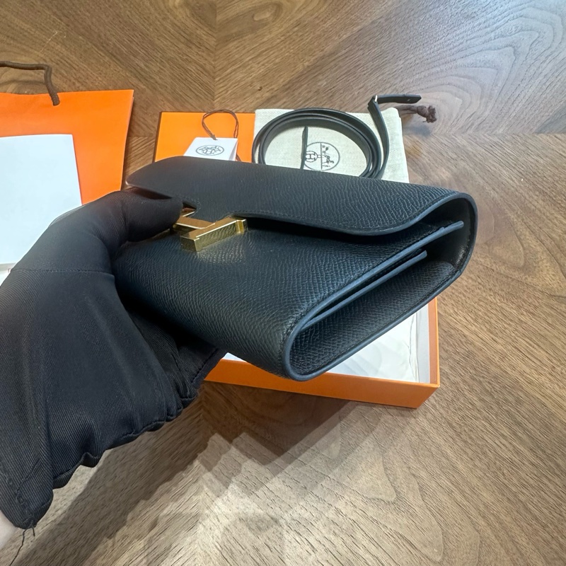 HERMES/愛馬仕康康Togo黑金EP皮W刻24年大全套國行票，閒置新部分原膜在-4