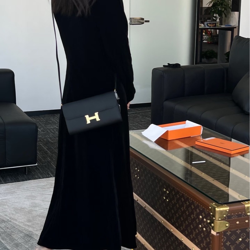 HERMES/愛馬仕康康Togo黑金EP皮W刻24年大全套國行票，閒置新部分原膜在-7