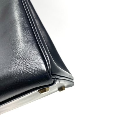 愛馬仕 Kelly 32 Box 皮 黑色 黑金 凱莉包 手提包 肩背包 金扣 GHW-9