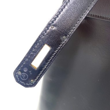 愛馬仕 Kelly 32 Box 皮 黑色 黑金 凱莉包 手提包 肩背包 金扣 GHW-12