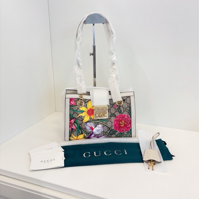 【全新🆕】Gucci Padlock 限量花卉款鏈條包 小號 單肩包-0