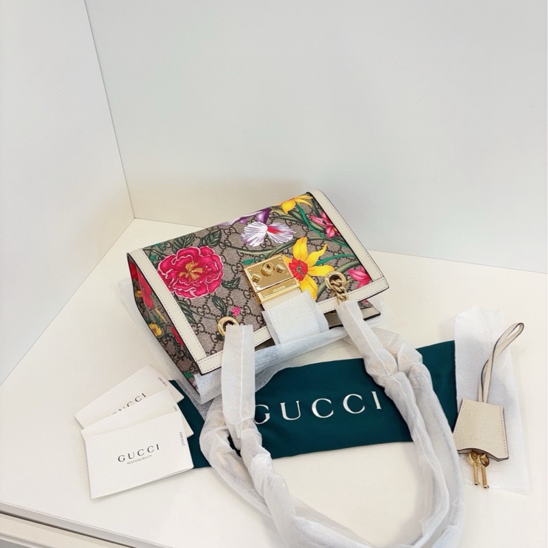 【全新🆕】Gucci Padlock 限量花卉款鏈條包 小號 單肩包-3