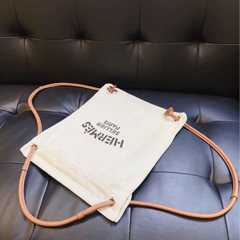 【99新閒置🆕】Hermes 米色拼黑字帆布 單肩包-2