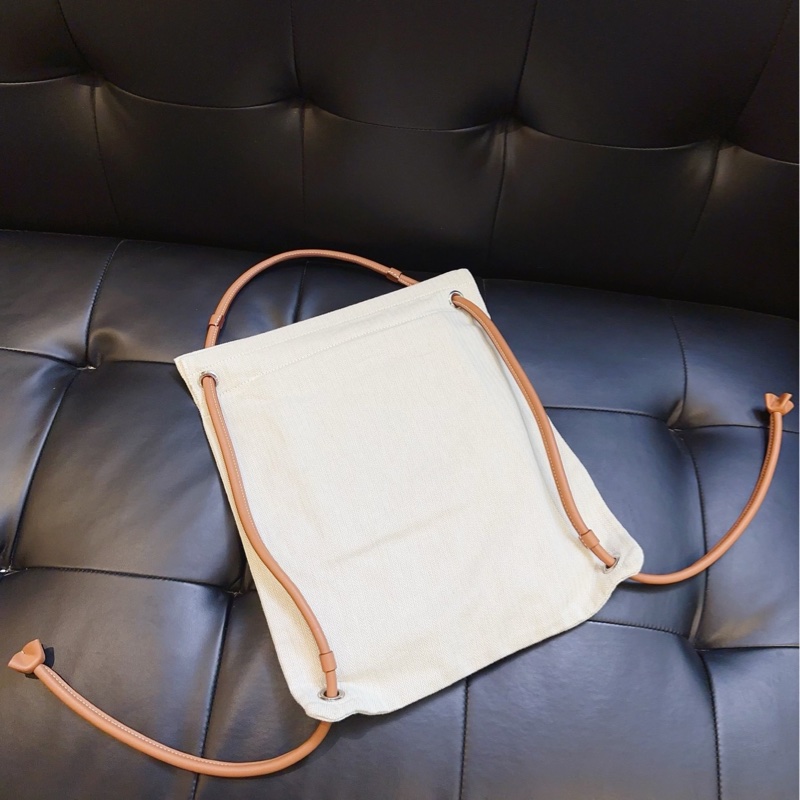 【99新閒置🆕】Hermes 米色拼黑字帆布 單肩包-4