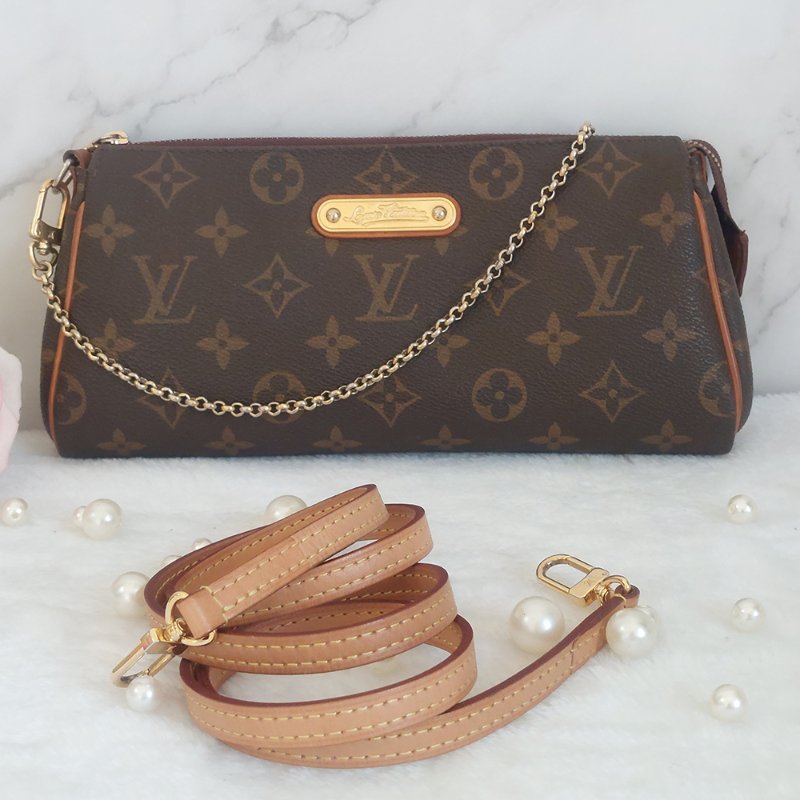 LV M95567 EVA 原花金牌金鍊手提包/肩背包/斜背包/晚宴包/腋下包 /麻將包-10