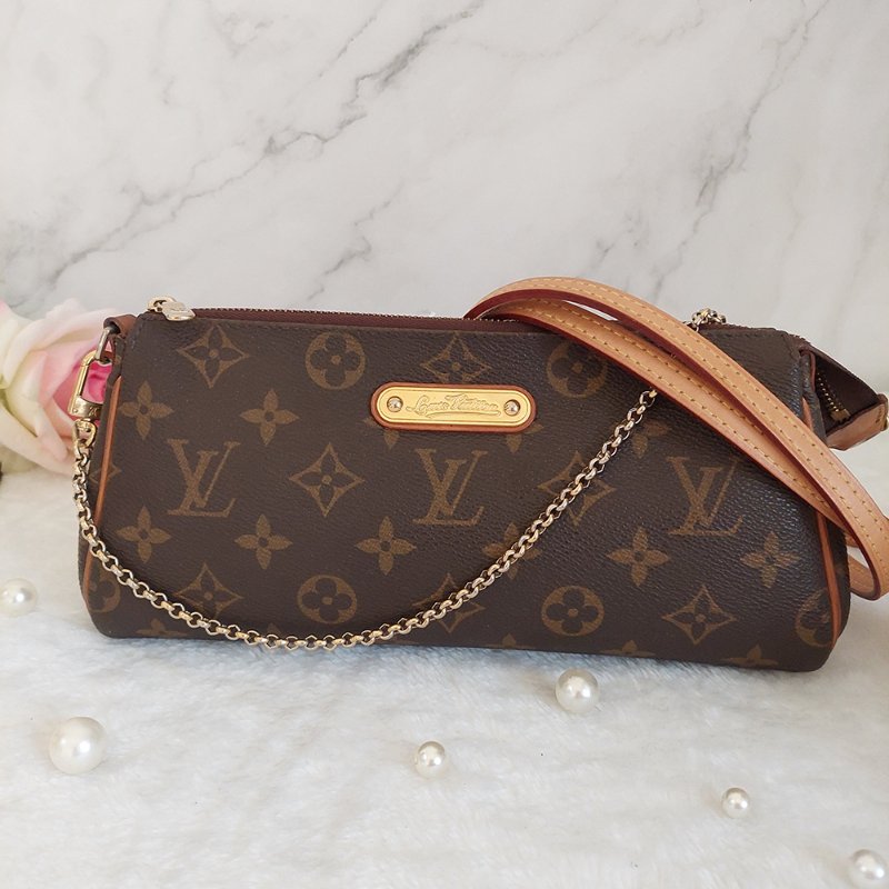 LV M95567 EVA 原花金牌金鍊手提包/肩背包/斜背包/晚宴包/腋下包 /麻將包-16