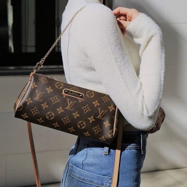 LV M95567 EVA 原花金牌金鍊手提包/肩背包/斜背包/晚宴包/腋下包 /麻將包-18