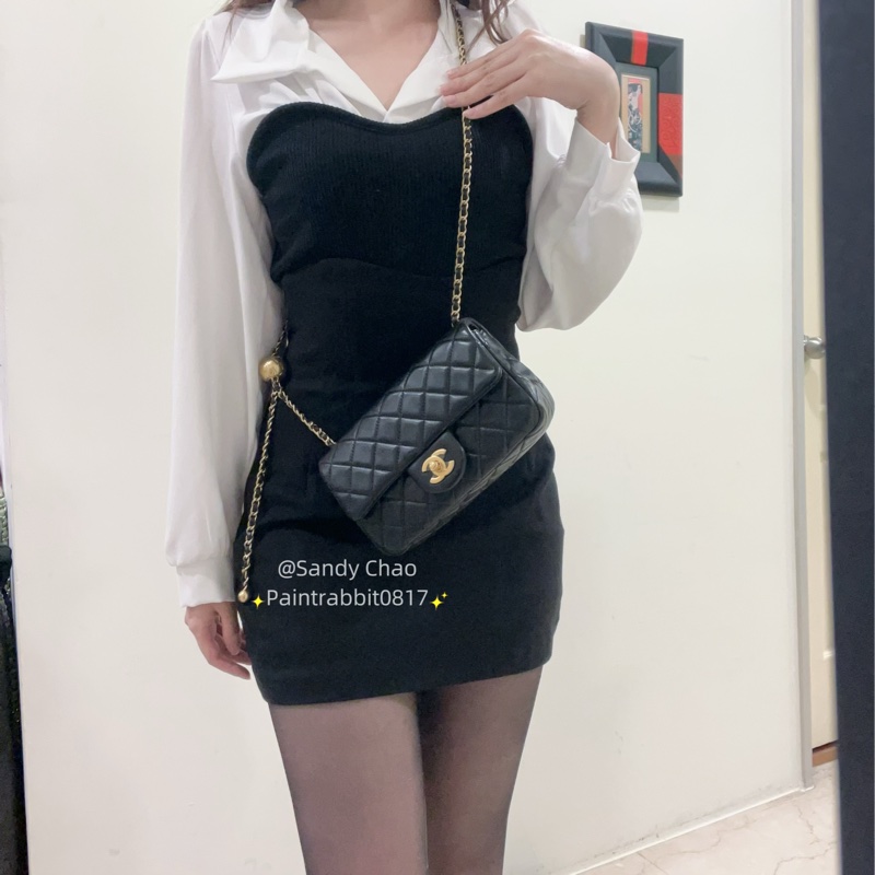 ෆ Chanel黑色金球cf-3