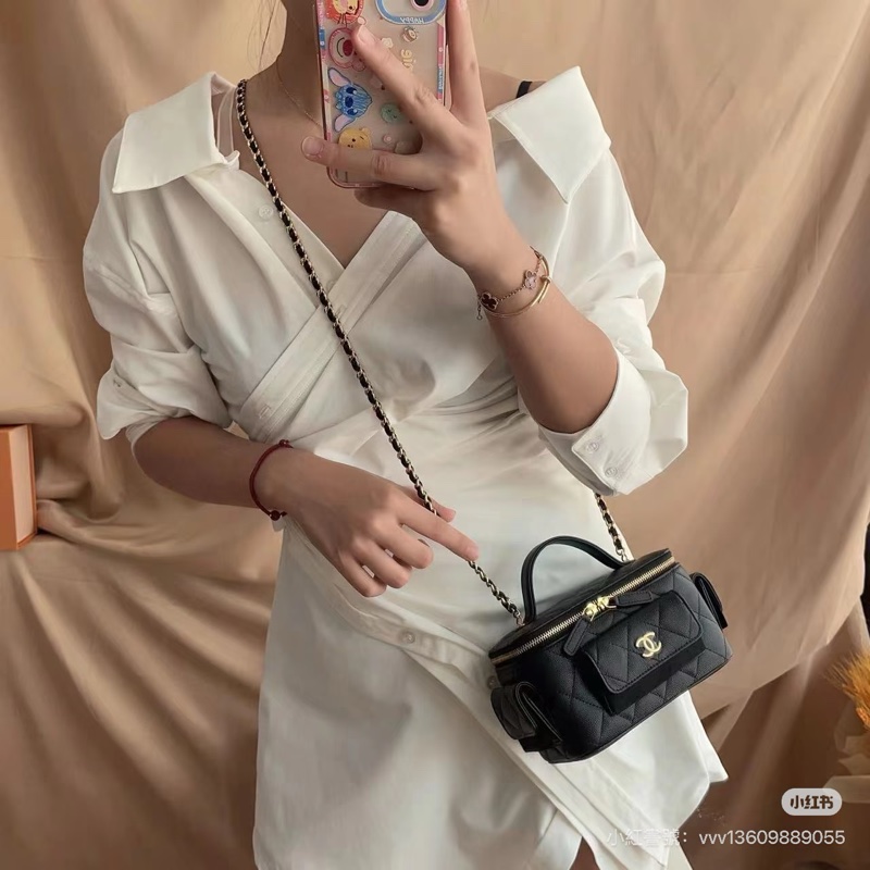 ෆ Chanel cargo黑金荔枝手提化妝盒🈶購證-1