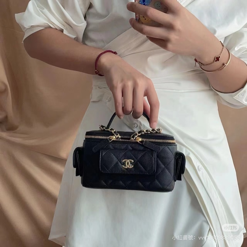 ෆ Chanel cargo黑金荔枝手提化妝盒🈶購證-2
